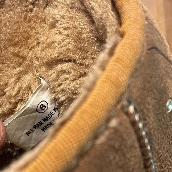 YJL Chestnut Studded Faux Suede Winter Boots Size 8 Boho Rockstar Bling - Picture 9 of 9